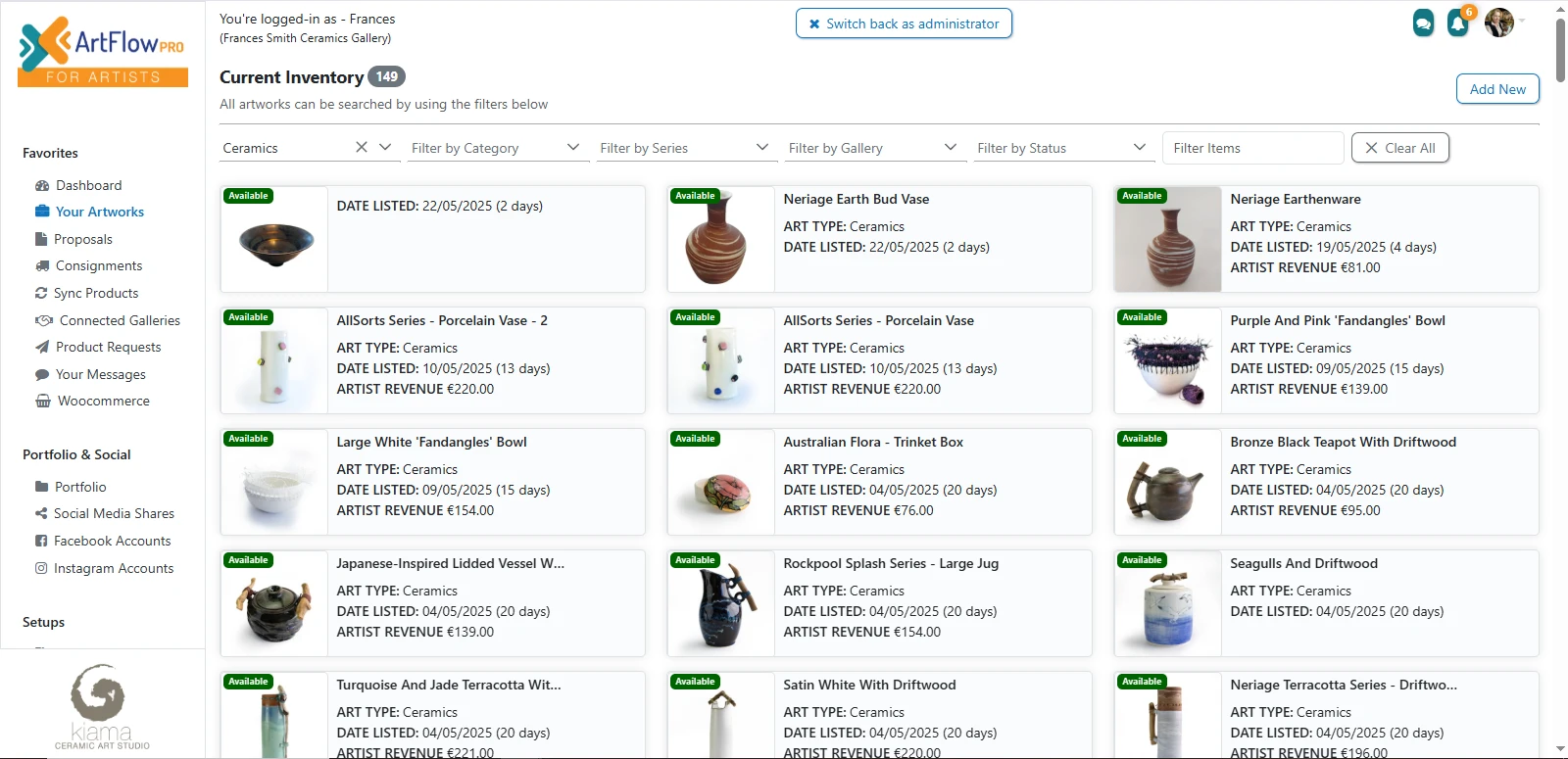 Artflow Pro | art gallery SaaS platform