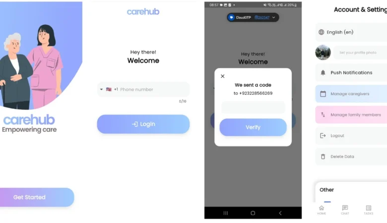 CareHub caregiver communication app with auto translation developed by Orbilon Technologies