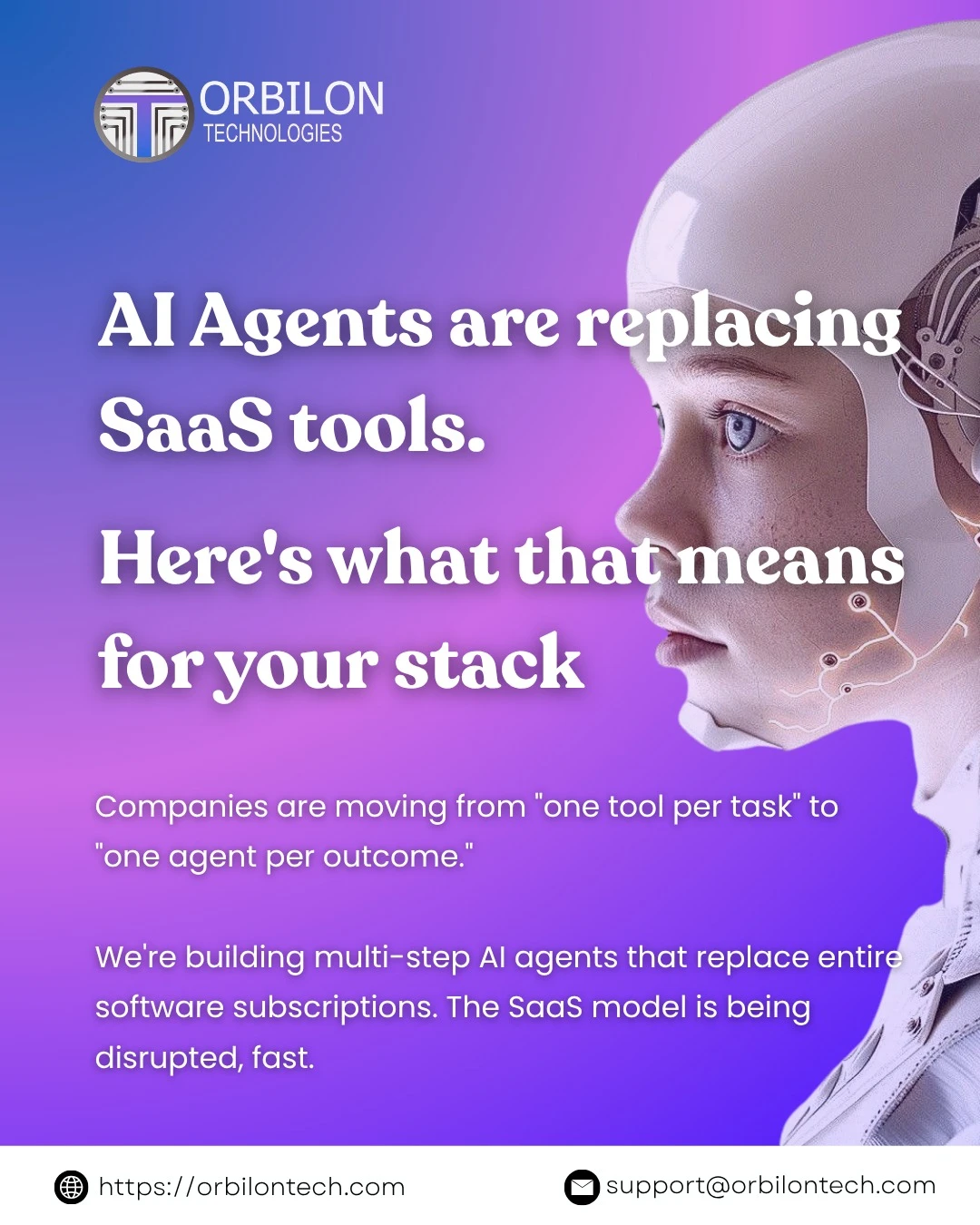 AI agents replacing SaaS tools — from one tool per task to one agent per outcome — Orbilon Technologies