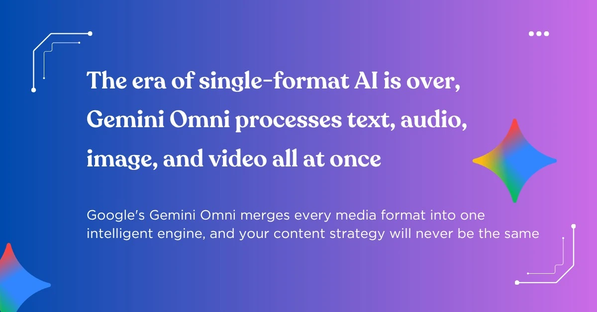 Gemini Omni - Google's unified multimodal AI processing text, audio, image, and video at once - Orbilon Technologies